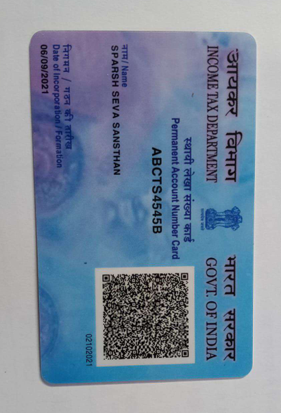 SPARSH NGO PAN Card